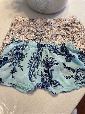 Calvin Klein Light Blue and Pale Pink Printed Lounge Shorts (2-Pack)
